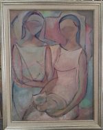 Станка Димитрова Две жени с котка 54х72 н.р. 65 №50 -1250лв